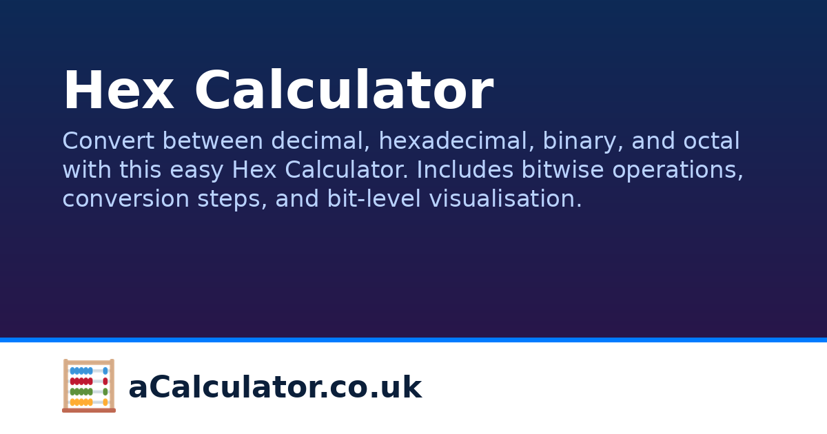 Hex Calculator | aCalculator.co.uk